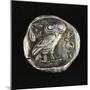 Tetradrachm from Time of Battle of Marathon Depicting Athena as Owl, Greek Coins, 5th Century BC-null-Mounted Giclee Print