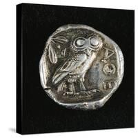 Tetradrachm from Time of Battle of Marathon Depicting Athena as Owl, Greek Coins, 5th Century BC-null-Stretched Canvas