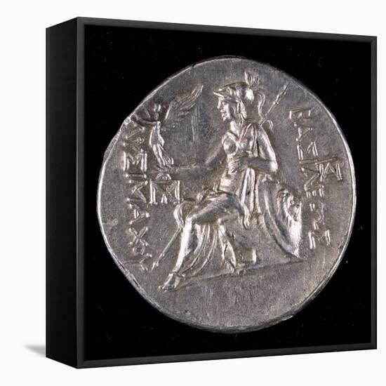 Tetradrachm of Lysimachus with Athena Nicefora Verso, Hellenistic Coins, 3rd Century BC-null-Framed Stretched Canvas