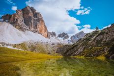 Beautiful Mountain Lake in Dolomites-Tetyana Kochneva-Stretched Canvas