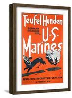 Teufel Hunden U.S. Marines Poster, C.1918-null-Framed Giclee Print