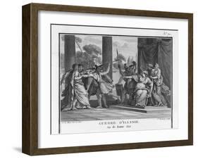 Teuta Queen of the Illyrians Orders the Roman Ambassadors to be Killed-Augustyn Mirys-Framed Art Print