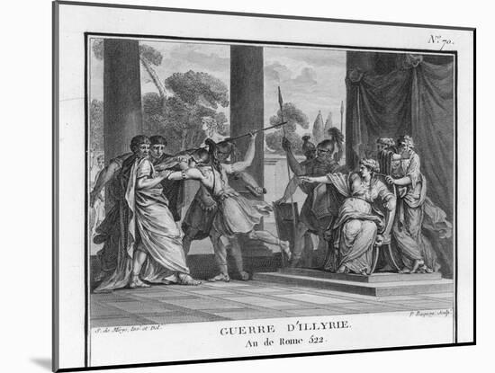 Teuta Queen of the Illyrians Orders the Roman Ambassadors to be Killed-Augustyn Mirys-Mounted Art Print