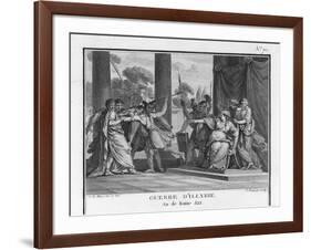 Teuta Queen of the Illyrians Orders the Roman Ambassadors to be Killed-Augustyn Mirys-Framed Art Print