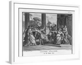 Teuta Queen of the Illyrians Orders the Roman Ambassadors to be Killed-Augustyn Mirys-Framed Art Print