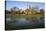 Tewkesbury Abbey Reflected in Flooded Meadow, Tewkesbury, Gloucestershire, England, UK-Stuart Black-Stretched Canvas