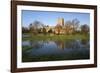 Tewkesbury Abbey Reflected in Flooded Meadow, Tewkesbury, Gloucestershire, England, UK-Stuart Black-Framed Photographic Print