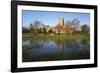 Tewkesbury Abbey Reflected in Flooded Meadow, Tewkesbury, Gloucestershire, England, UK-Stuart Black-Framed Photographic Print