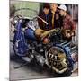 "Tex's Motorcycle", April 7, 1951-Stevan Dohanos-Mounted Giclee Print