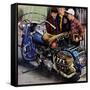 "Tex's Motorcycle", April 7, 1951-Stevan Dohanos-Framed Stretched Canvas