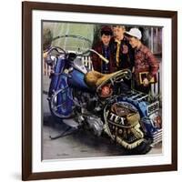 "Tex's Motorcycle", April 7, 1951-Stevan Dohanos-Framed Giclee Print