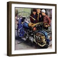 "Tex's Motorcycle", April 7, 1951-Stevan Dohanos-Framed Giclee Print