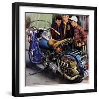 "Tex's Motorcycle", April 7, 1951-Stevan Dohanos-Framed Giclee Print