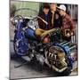 "Tex's Motorcycle", April 7, 1951-Stevan Dohanos-Mounted Premium Giclee Print