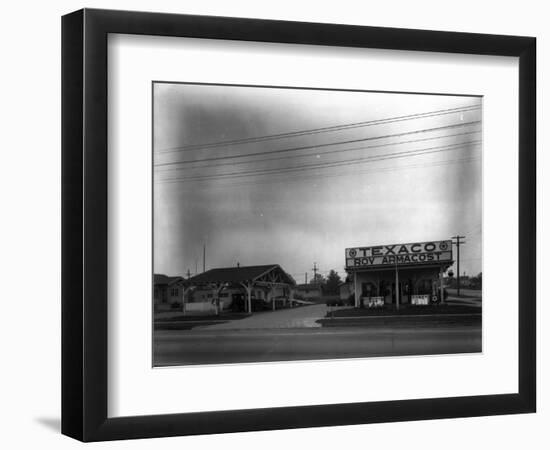 Texaco Gas Station, Circa 1928-Chapin Bowen-Framed Giclee Print