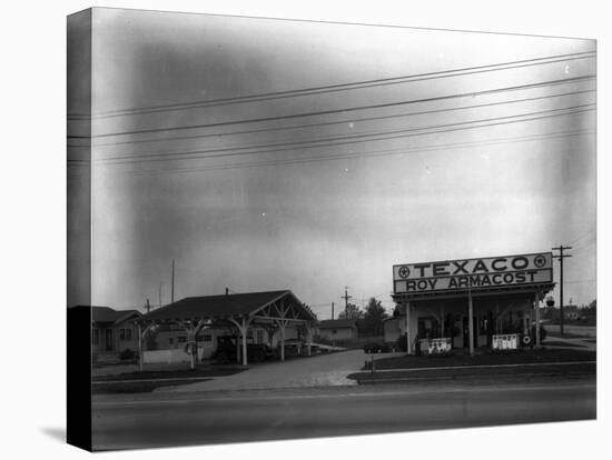 Texaco Gas Station, Circa 1928-Chapin Bowen-Stretched Canvas
