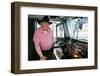 Texan Trucker in his cab 1994-null-Framed Photographic Print