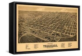 Texarkana, Arkansas - Panoramic Map-Lantern Press-Framed Stretched Canvas