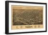 Texarkana, Texas - Panoramic Map-Lantern Press-Framed Art Print