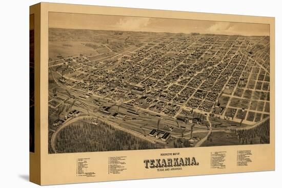 Texarkana, Texas - Panoramic Map-Lantern Press-Stretched Canvas