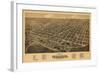 Texarkana, Texas - Panoramic Map-Lantern Press-Framed Art Print