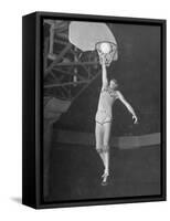 Texas A&M Basketball Player Bob Kurland Reaching to Make a Basket-Myron Davis-Framed Stretched Canvas