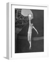 Texas A&M Basketball Player Bob Kurland Reaching to Make a Basket-Myron Davis-Framed Photographic Print