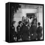 Texas A&M ROTC Cadet Corps Military Ball, Early Good Night is Said After Ball by Five Girls-Frank Scherschel-Framed Stretched Canvas