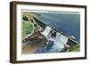 Texas - Aerial View of Morris Sheppard Dam and Possum Kingdom Lake Near Mineral Wells, c.1942-Lantern Press-Framed Art Print