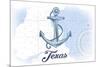 Texas - Anchor - Blue - Coastal Icon-Lantern Press-Mounted Premium Giclee Print