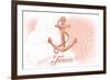 Texas - Anchor - Coral - Coastal Icon-Lantern Press-Framed Premium Giclee Print