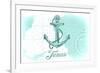 Texas - Anchor - Teal - Coastal Icon-Lantern Press-Framed Premium Giclee Print