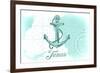 Texas - Anchor - Teal - Coastal Icon-Lantern Press-Framed Premium Giclee Print