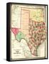 Texas and Indian Territory - Panoramic Map-Lantern Press-Framed Stretched Canvas