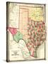 Texas and Indian Territory - Panoramic Map-Lantern Press-Stretched Canvas