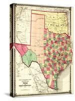 Texas and Indian Territory - Panoramic Map-Lantern Press-Stretched Canvas