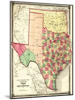 Texas and Indian Territory - Panoramic Map-Lantern Press-Mounted Art Print