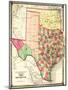 Texas and Indian Territory - Panoramic Map-Lantern Press-Mounted Art Print