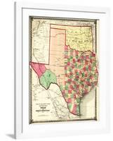 Texas and Indian Territory - Panoramic Map-Lantern Press-Framed Art Print