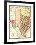Texas and Indian Territory - Panoramic Map-Lantern Press-Framed Art Print