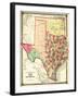 Texas and Indian Territory - Panoramic Map-Lantern Press-Framed Art Print