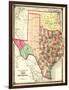 Texas and Indian Territory - Panoramic Map-Lantern Press-Framed Art Print