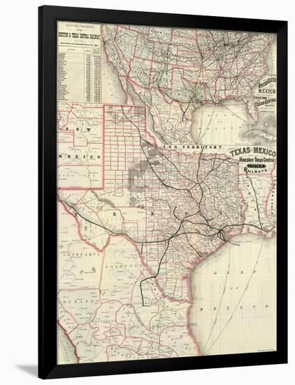 Texas and Mexico, Houston and Texas Central Railways, c.1885-null-Framed Art Print