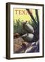 Texas - Armadillo-Lantern Press-Framed Art Print