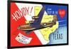 Texas - B-24 Howdy, Bound for Tokyo WWII Promo-Lantern Press-Framed Art Print