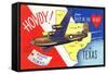 Texas - B-24 Howdy, Bound for Tokyo WWII Promo-Lantern Press-Framed Stretched Canvas