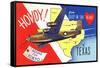 Texas - B-24 Howdy, Bound for Tokyo WWII Promo-Lantern Press-Framed Stretched Canvas