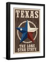 Texas - Barn Star-Lantern Press-Framed Art Print
