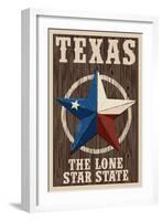 Texas - Barn Star-Lantern Press-Framed Art Print