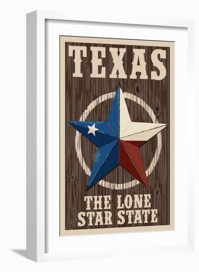 Texas - Barn Star-Lantern Press-Framed Art Print